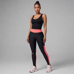 Under Armour HeatGear Performance Leggings Black & Neon Pink Yoga Pants-  Medium
